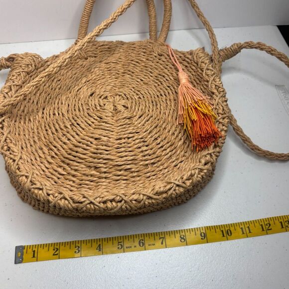 Emelinda Vintage Natural Staw Shoulder Crossbody Bag Womens Purse Tassel - Picture 8 of 8